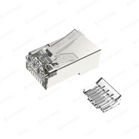 Cat6 STP RJ45 Connector With Insert 4 Up / 4 Down - Cat.6 STP RJ45 Connector With Insert 4 Up / 4 Down